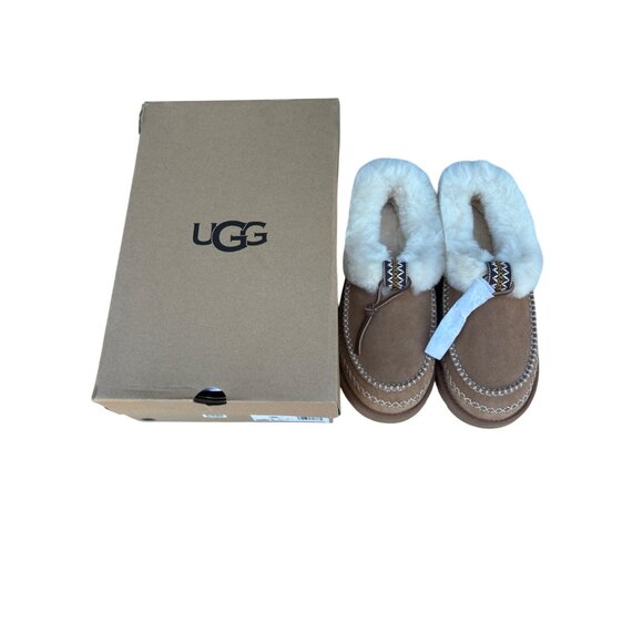 UGG‎ Womens Tasman Alpine Chestnut Slippers Size 10 Suede & Sheepskin Lined With - Picture 3 of 7